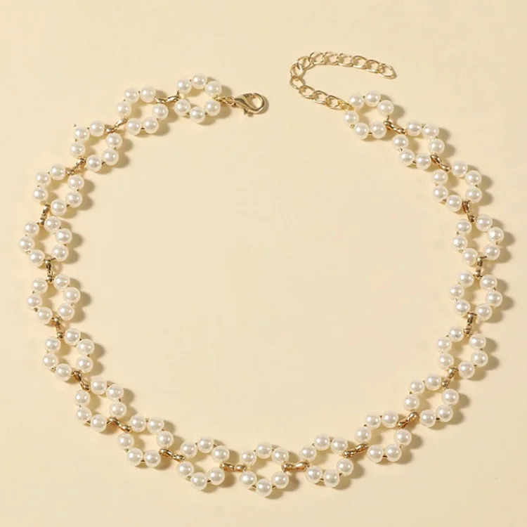 Pearl mosaic necklace