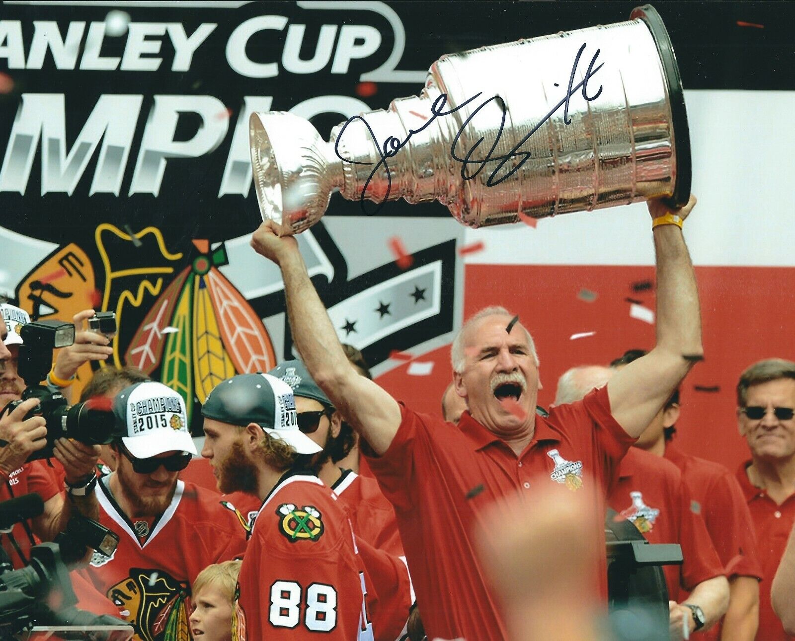 Autographed 8x10 JOEL QUENNEVILLE Chicago Blackhawks Photo Poster painting - COA