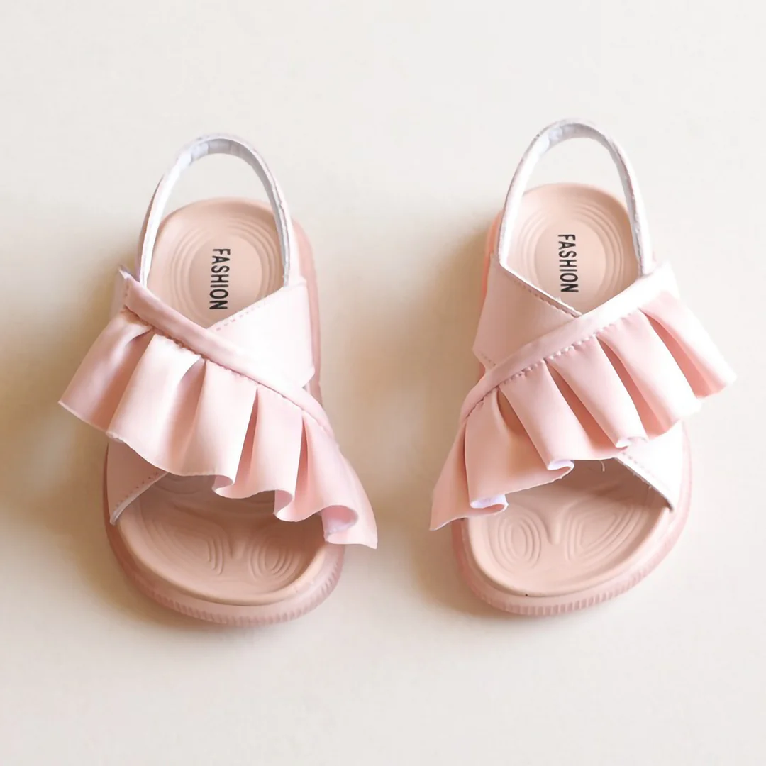 Letclo™ 2021 New Summer Children's Leather Ruffles Toddler Cute Soft Fashion Princess Girls Baby Shoes  letclo Letclo