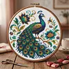 Peacock-18CT Stamped Cross Stitch 20*20cm
