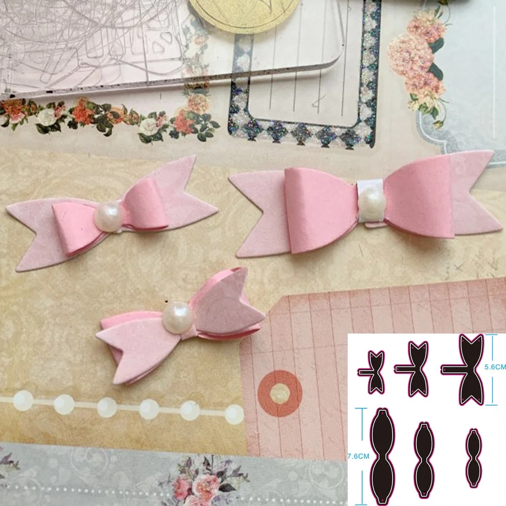 6pcs New Arrival Ribbon Bows Metal Cutting Dies Stencils for DIY Scrapbookingphoto album Decorative Embossing DIY Paper Cards