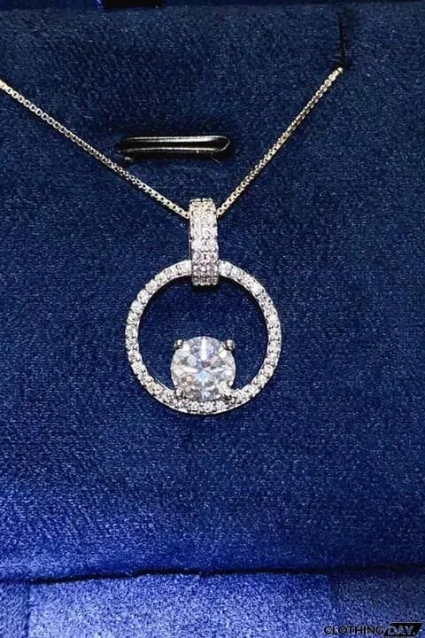 1 Carat Moissanite 925 Sterling Silver Necklace