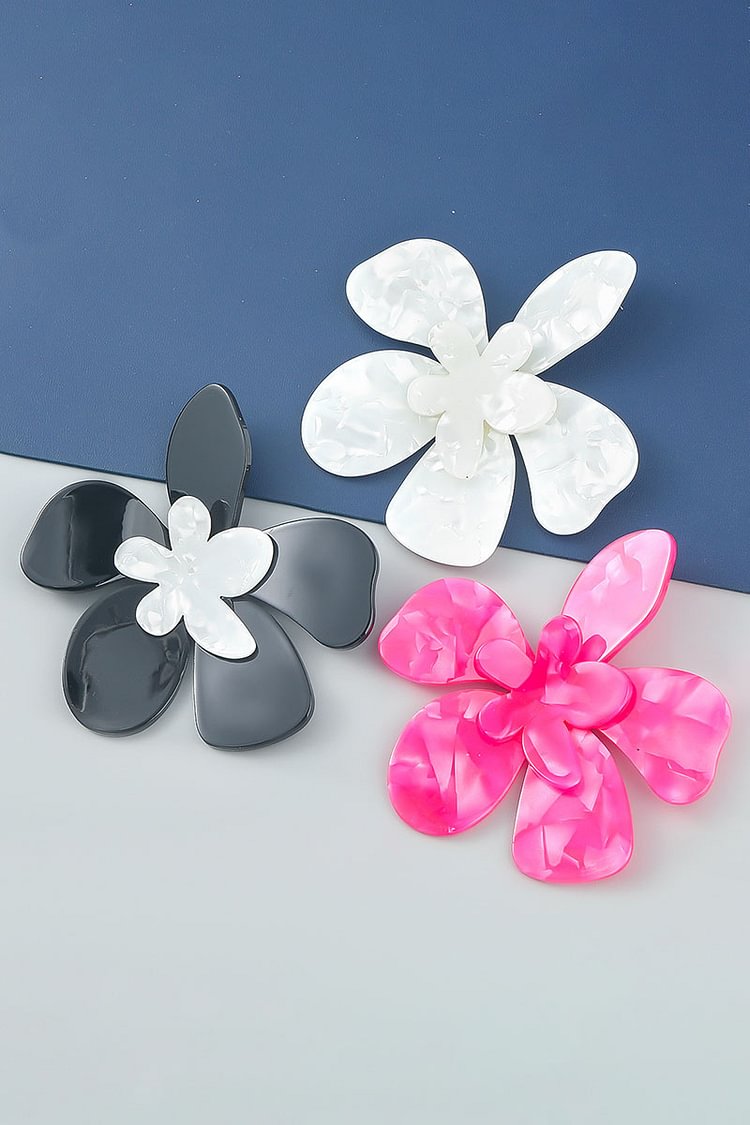 Flower Shape Glossy Stud Earrings
