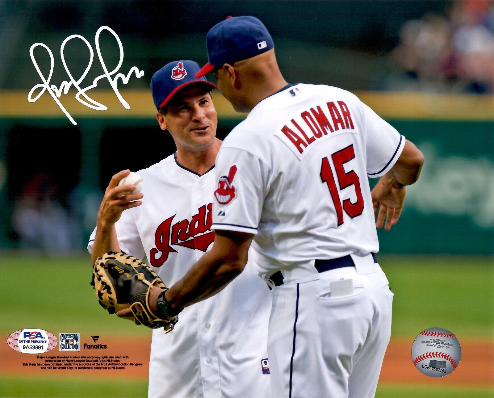 Omar Vizquel autographed signed 8x10 Photo Poster painting Cleveland Indians PSA Sandy Alomar