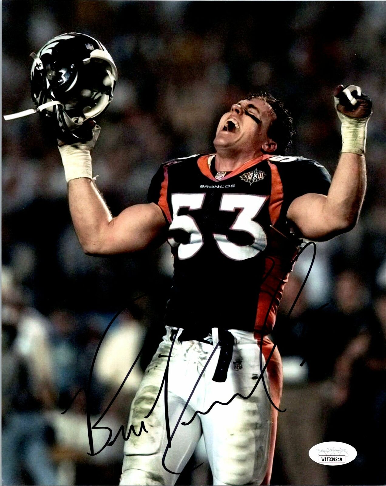 Bill Romanowski Signed 8x10 Photo Poster painting - Denver Broncos NFL JSA Autographed