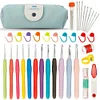 (US Only)37Pcs/Set Crochet Hooks Set Knitting Accessories Tools Weave Sewing Tool (Green)