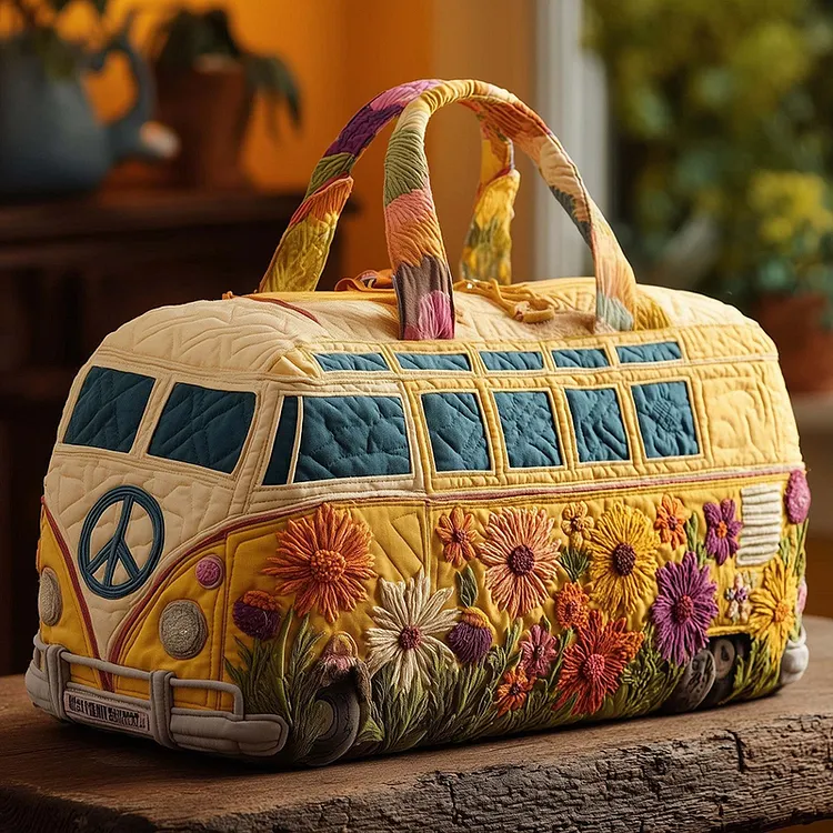 Hippie Trip Floral Quilted Travel Bag
