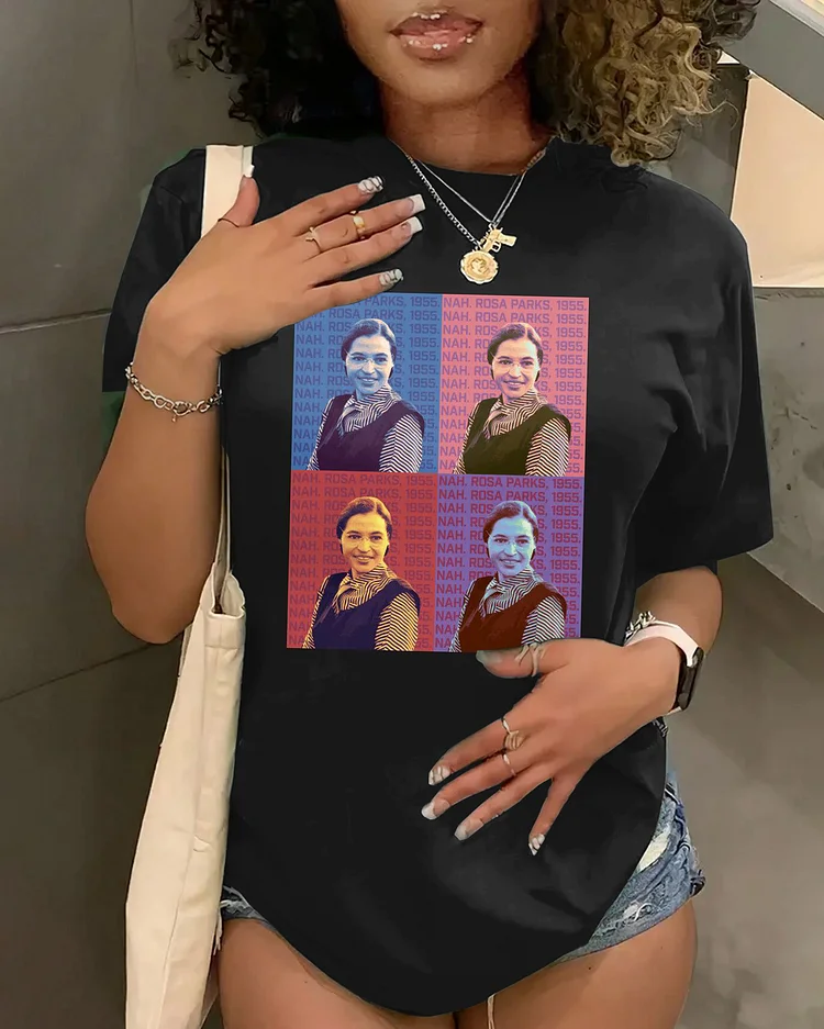 Rosa Parks Black History Month Crew Neck Short Sleeve Tshirt