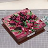 Wooden DIY Tulip Bouquet Diamond Painting Kit Note Box with 160 Papers Gifts