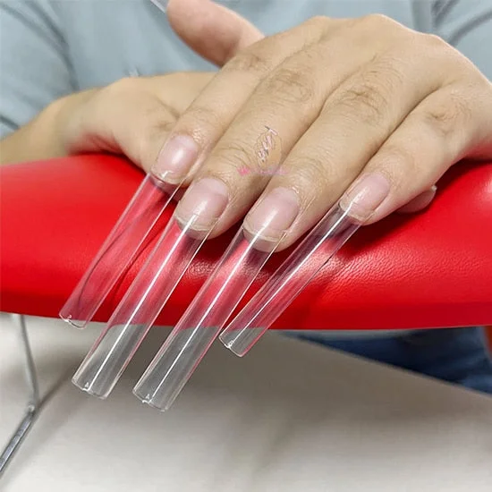 504pcs 3Xl Clear Coffin Half Cover False Nail Tips Extra Long No C Curve Fake Finger Tips Press On Nails Manicure Salon Acrylic-Nail Inspo