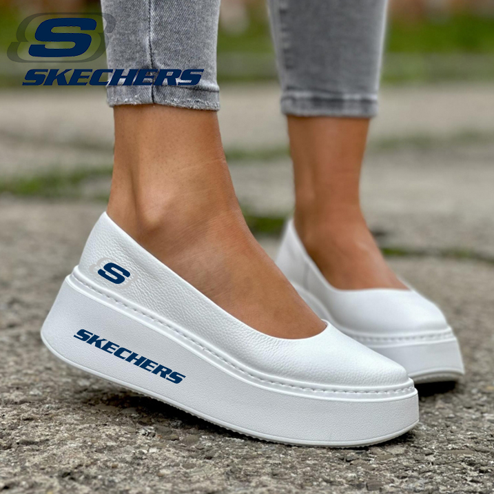 SKECHERS 2024 Wsuwane buty codzienne na wysokiej podeszwie, skórzane