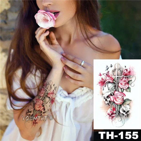 1 Sheet Animal Fake Tattoo Sticker Wolf Tiger Fox Cool Temporary Waterproof Body Art Tatoo Colored Draw For Women Men