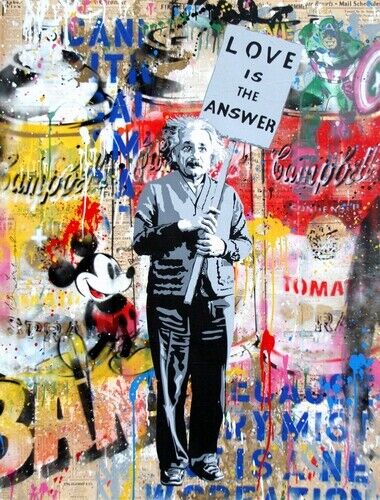 BANKSY GRAFFITI ART - LOVE IS THE ANSWER 1 - HIGH GLOSS Photo Poster painting POSTER  POST