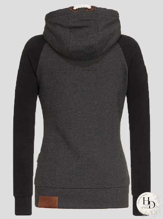 Women's Colorblock Zip-Up Hoodie