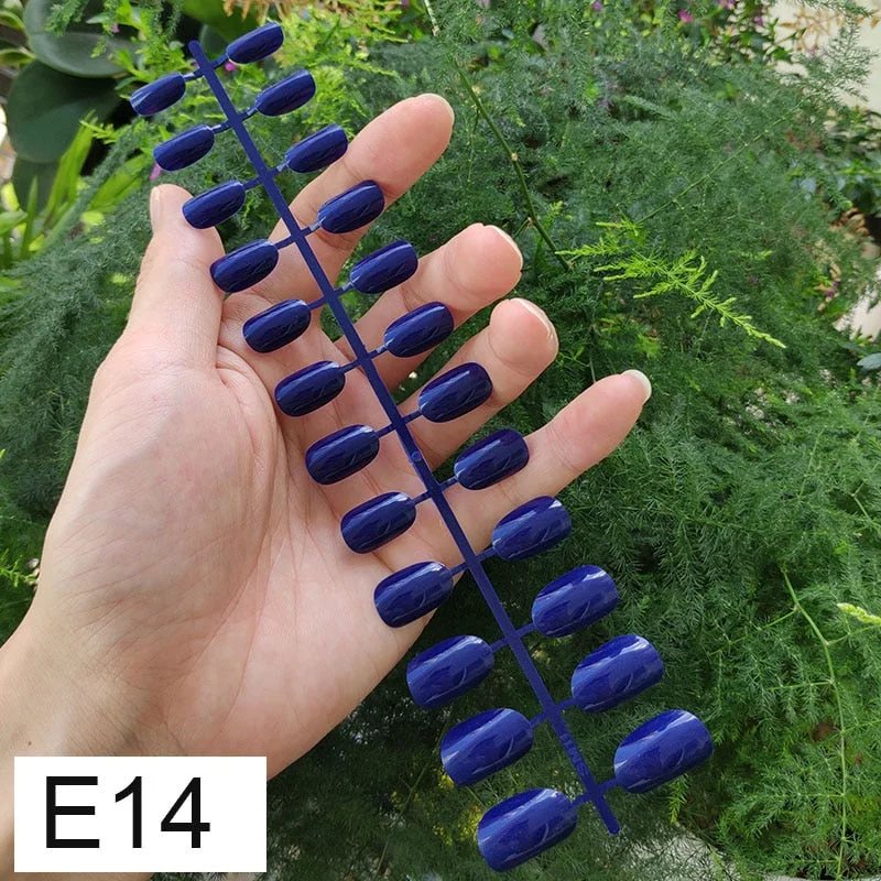 10 Sets Round Shape False Nail Tips In Same Color 24 Pieces/Set 10 Sizes Press on Fake Nails DIY Manicure Finger Nail Tips-Nail Inspo