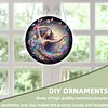 (18.5cm)DIY Acrylic Jigsaw Puzzle Window Hanging with Hanging Chain DIY Stained Glass Decoration Round Window Puzzle Decor for DIY Craft Project (Beauty)