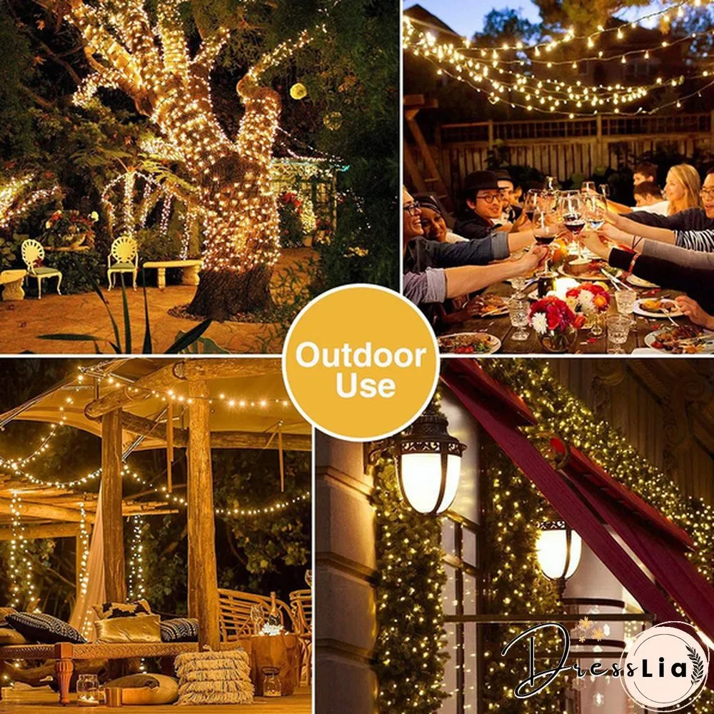 5M 50LEDs 10M 100LEDs LED String Lights Green Wire Remote Control USB Operated Timer Dimmable 8 Modes Fairy Twinkle Christmas Tree Lights Waterproof Starburst Lights for Christmas Birthday Bedroom Corridor Patio Wedding