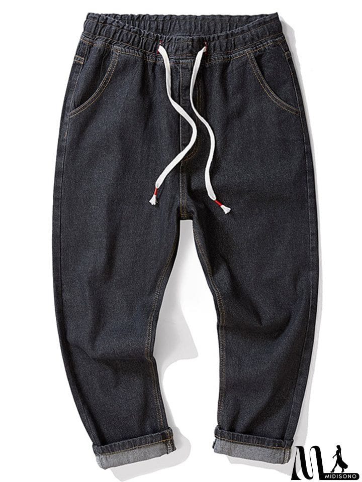 MidiSono - Fashion Men Straight-Leg Loose Casual Long Harem Pants