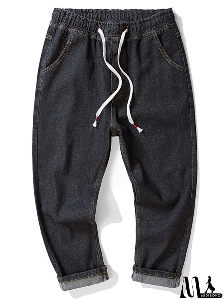 MidiSono - Fashion Men Straight-Leg Loose Casual Long Harem Pants