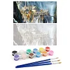 (US Only)1pc DIY Paint by Number Kit Castle Frameless Canvas Wall Art Gift Idea 80x40cm