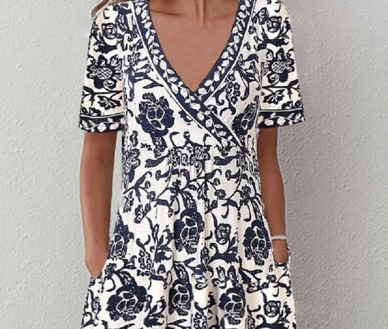 Better to Best Printed Dress-vocosishoes