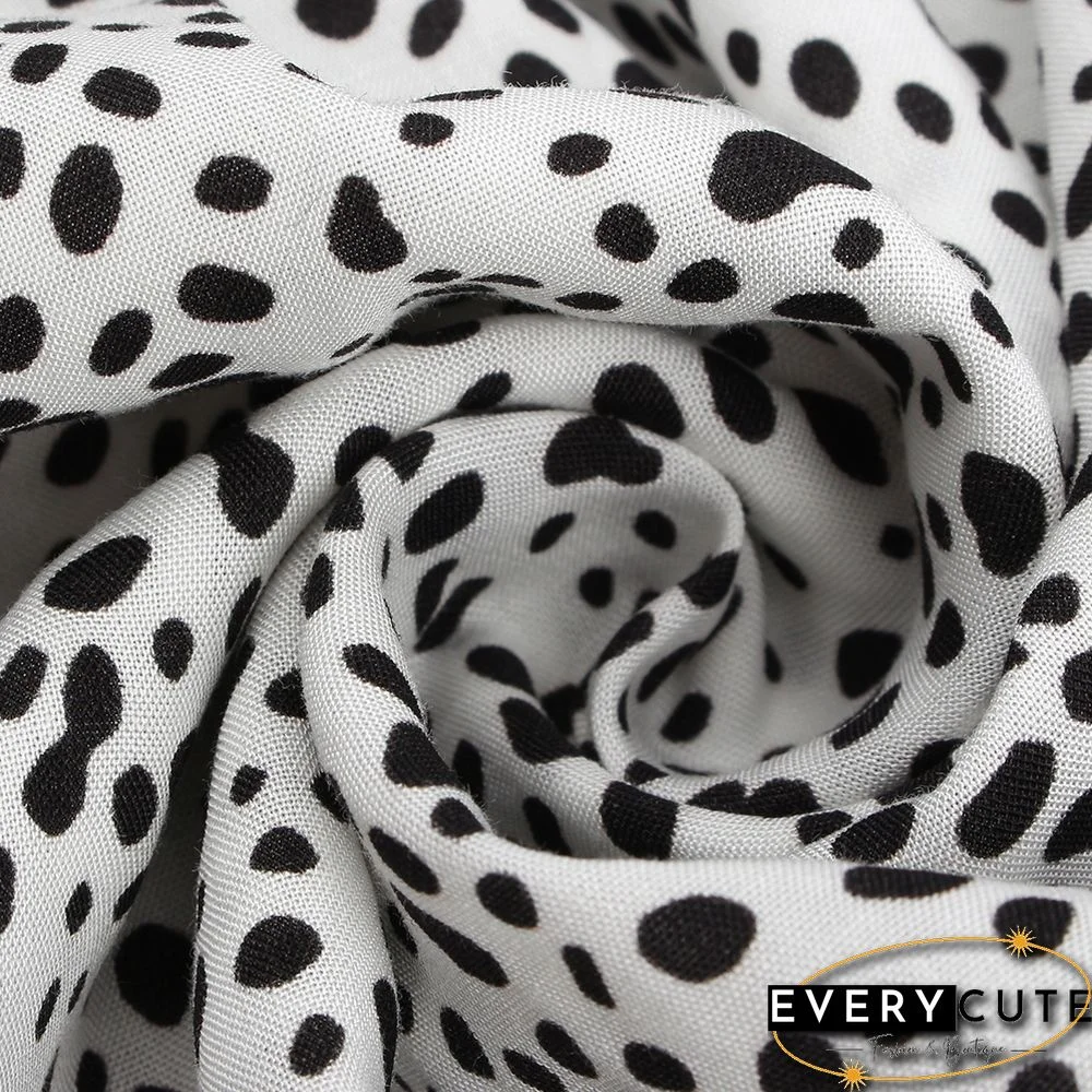 White Leopard Print Button Detail Maxi Dress