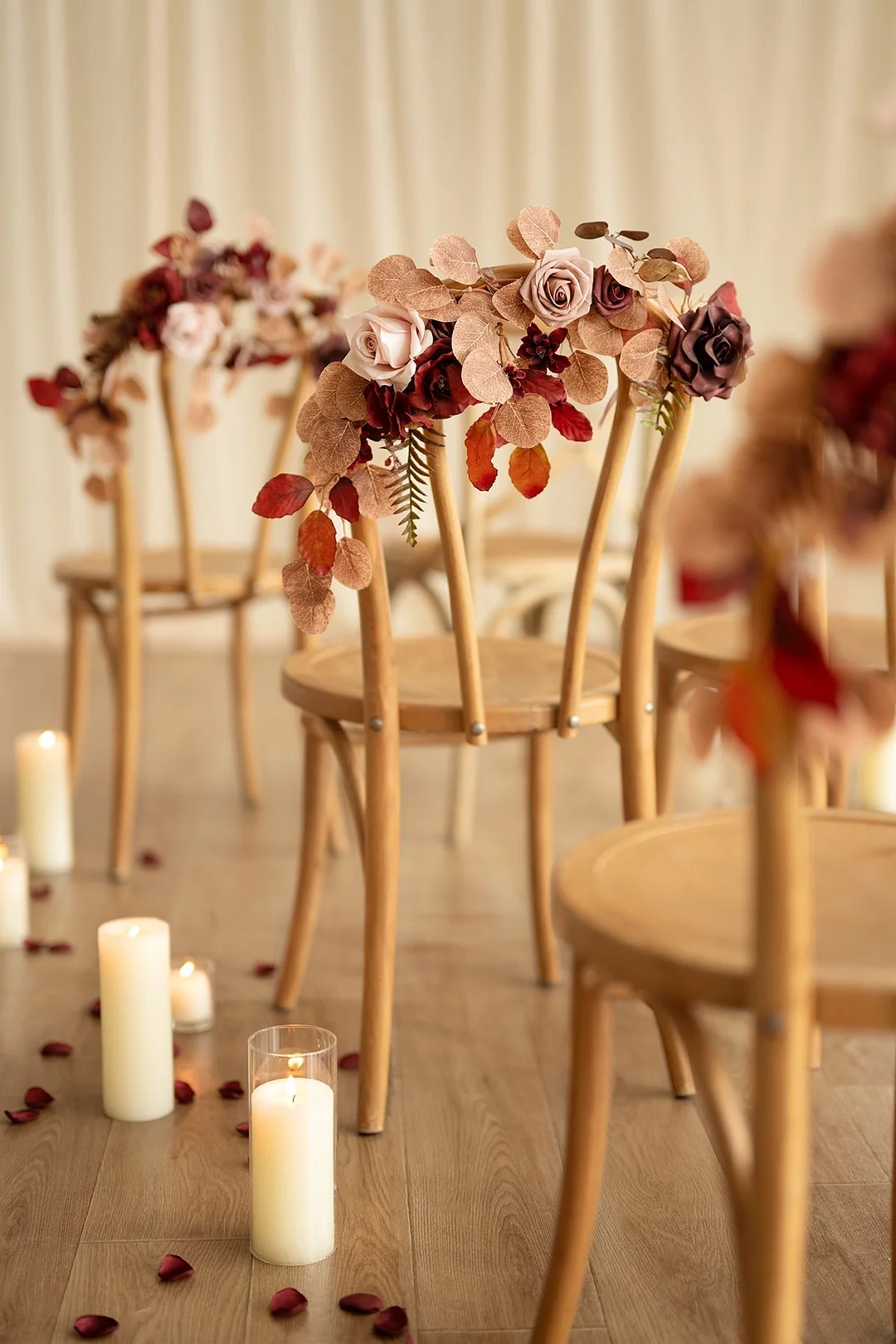 Flower Garlands in Burgundy & Dusty Rose