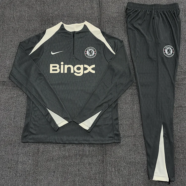 25/26 Chelsea Black Half-Zip Training Wear Set