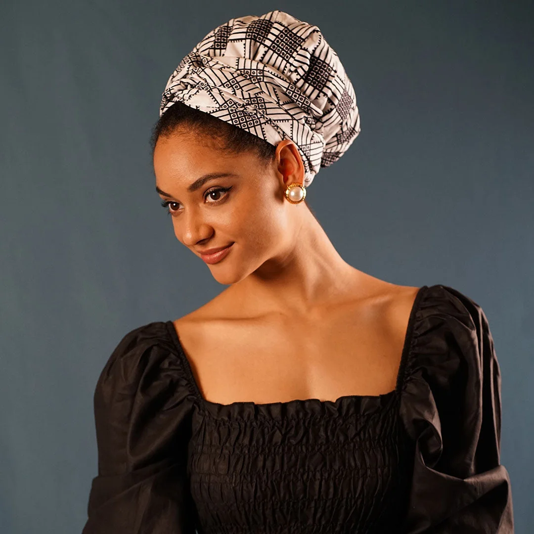 African Print Head Wrap With Satin-Lined - AW1189