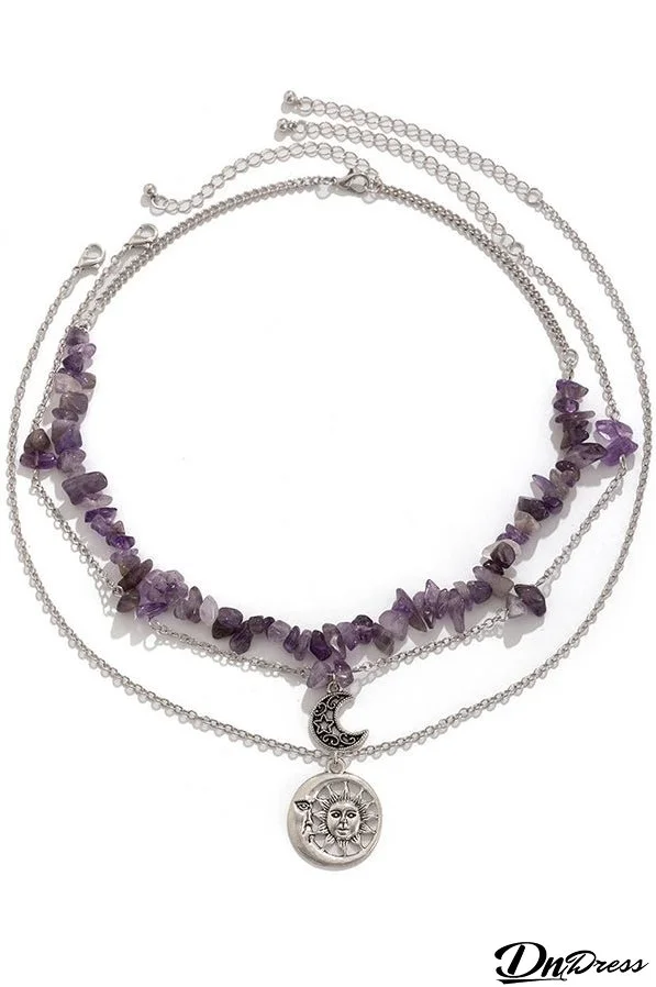 Ethnic Style Stacked Gravel Beaded Necklace