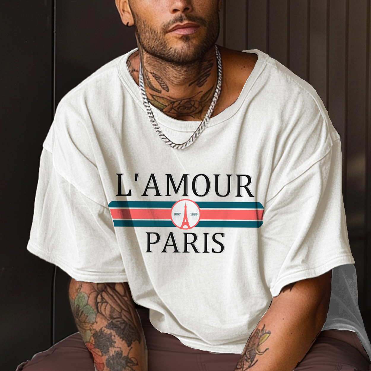 Unisex VintageParis France 2024 Oversized T-shirt - Helixace