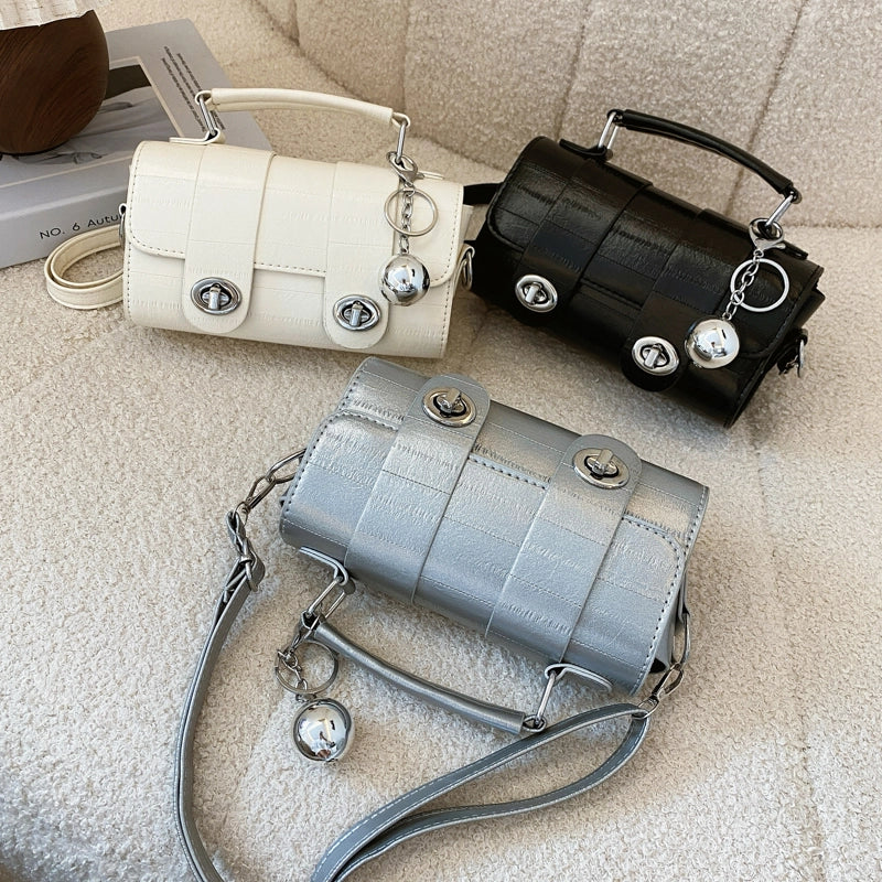 French Style Eel Pattern Handbag Trendy One-Shoulder Crossbody Bag Simple Artistic Small Square Bag