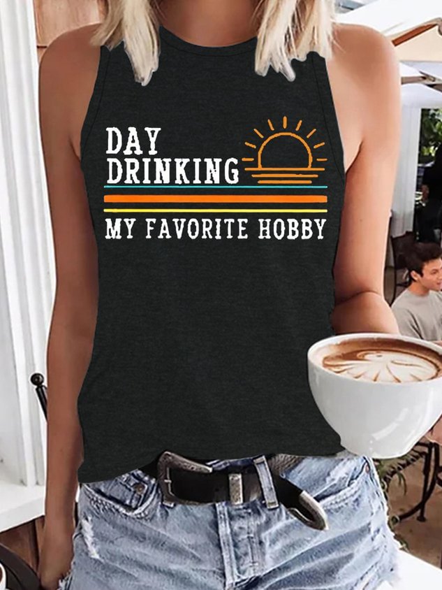 Women's Day Drinking My Favorite Hobby Casual Letter Knit