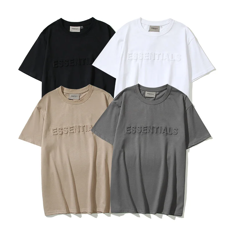 FOG FEAR OF GOD Double Stitch ESSENTIALS Embossed Embossed High Street Short Sleeves
