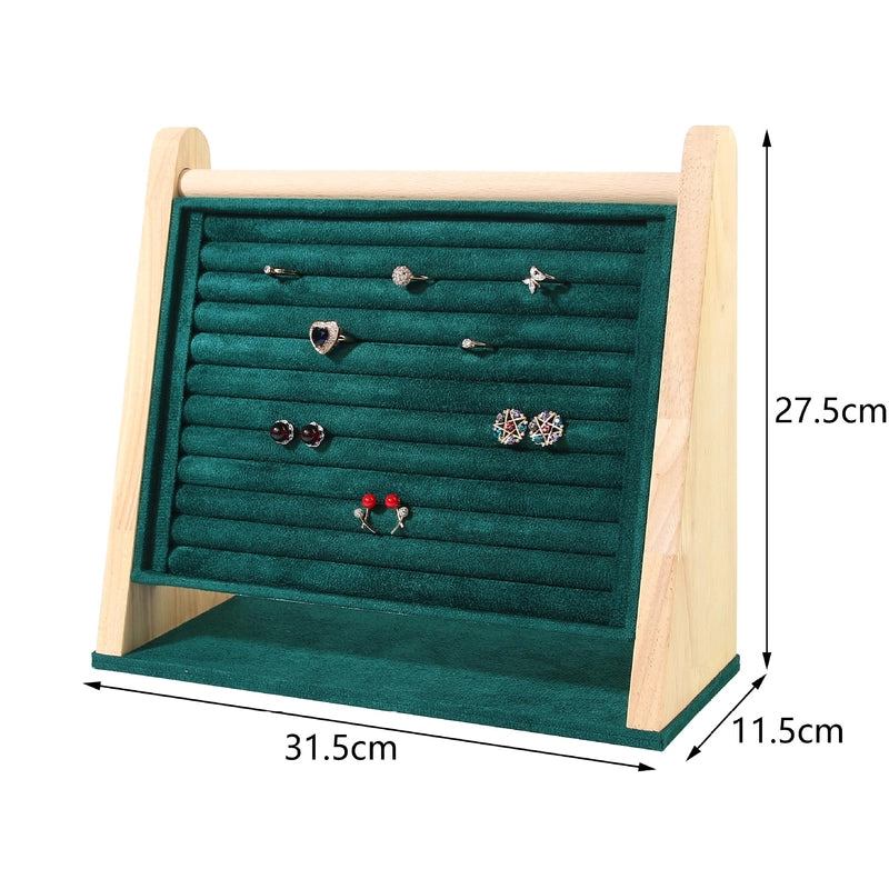 1 Piece Solid Wood Flannel Classic Style Geometric Jewelry Rack