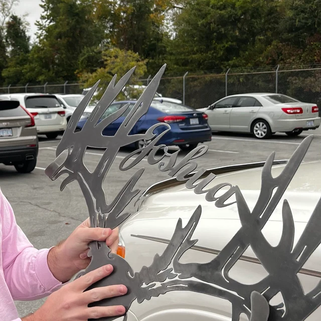 Personalized Metal Deer Skull Rack-The best gift for the hunting hobby!