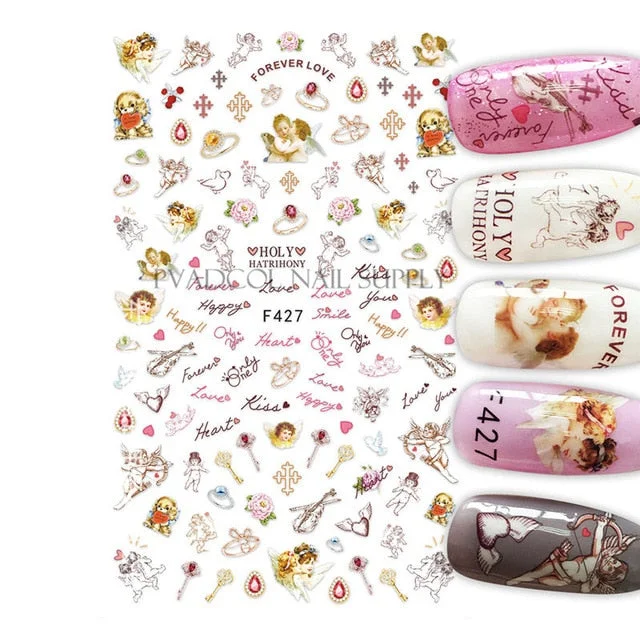 Cherry Fruit Nail Stickers 3D Summer Style Nail Art Transfer Decals Self-Adhesive Slider Wraps Nail Decoration Manicure Foils-Nail Inspo