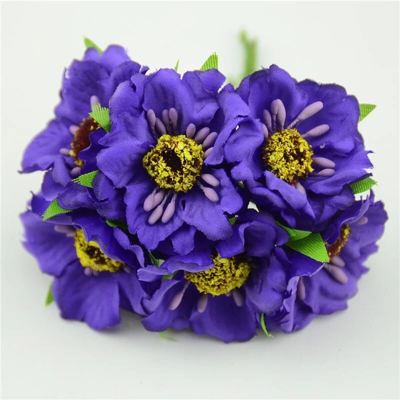 6pcs/lot Real Touch Hight Small Grade Artificial Poppy Bouquet Wedding Silk Rose Flowers For DIY Wedding Wreath Decoration