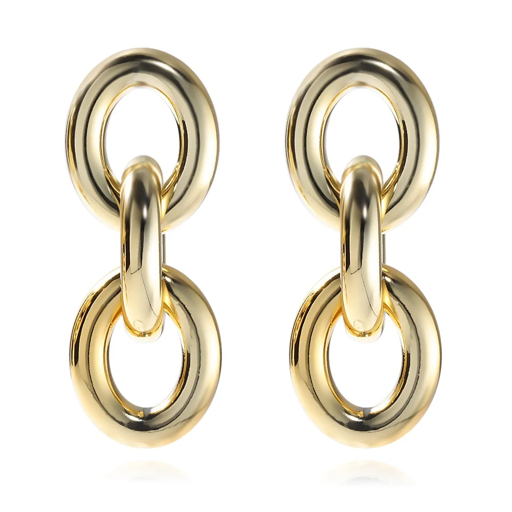 Dvacaman Golden Leaf Flower Earrings For Women Vintage Irregular Geometric Metal Long Drop Dangle Beetle Earrings Trendy Jewelry