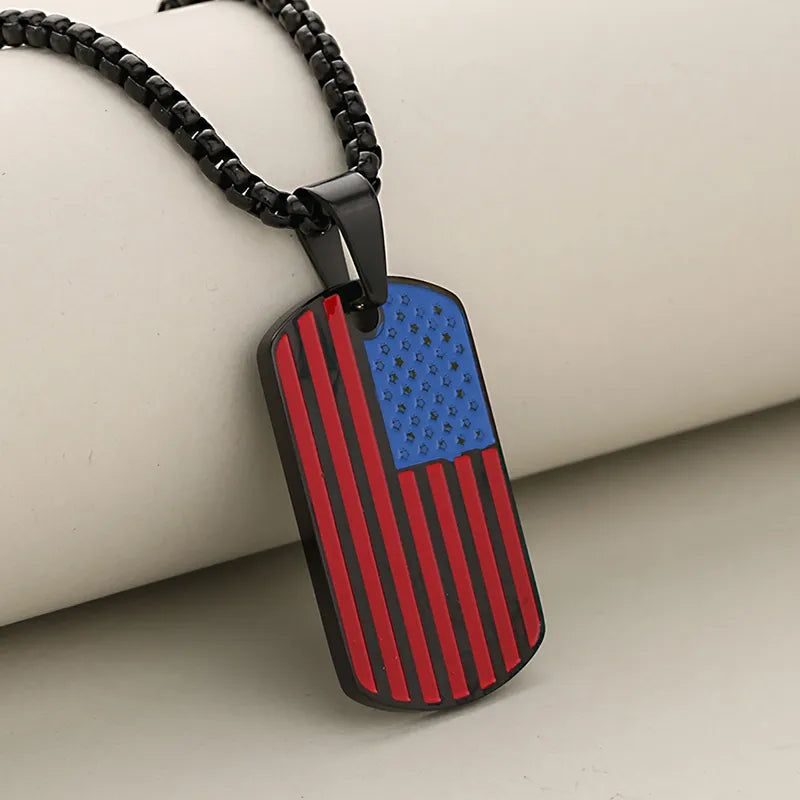 1 Piece 33.2*19.8mm 304 Stainless Steel American Flag Pendant Jewelry Accessories