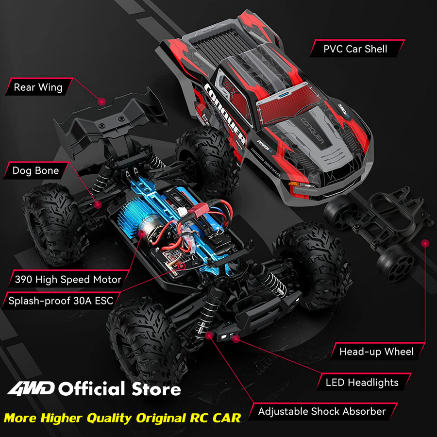 Tegooe 116 Scale High Speed RC Off-Road Racing Truck - 4WD Remote Control Toy