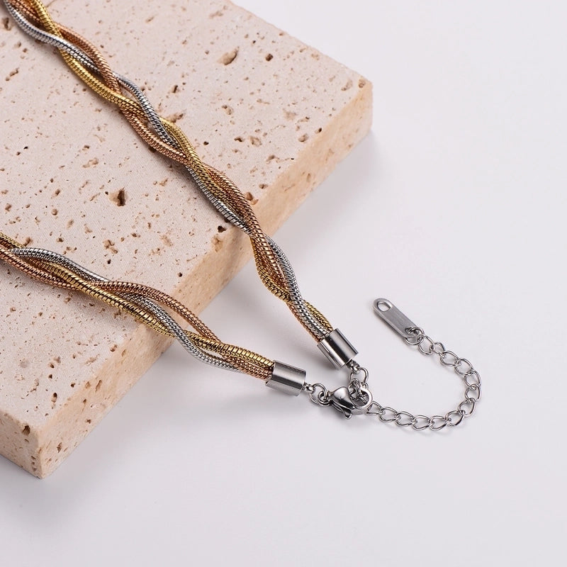 304 Stainless Steel Hip-Hop Plating Geometric Necklace