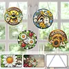 4Pcs Diamond Painting Insects and Flowers Window Pendants Suncatcher Hanging Kits for Home Porch Farmhouse