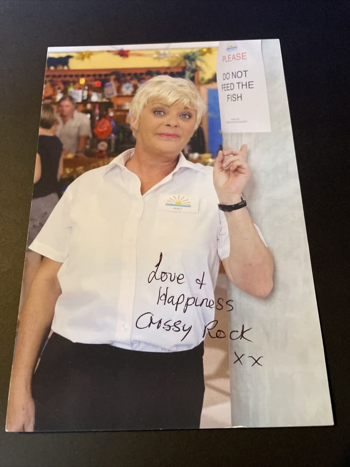 CHRISSY ROCK- BENIDORM Photo Poster painting HAND SIGNED 6x4 Autograph Actress Comedian TV