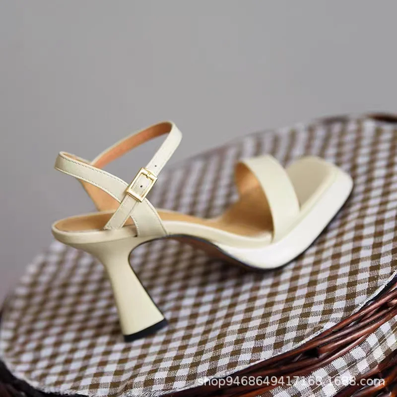 Breakj Breakj Summer Thick-Soled Women's Shoes With Fashion Square High Heels Thick Heel Waterproof Table Barbie Powder Sandals 9Cm