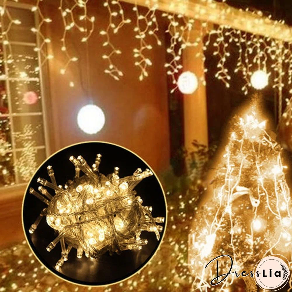 String Light 100/200LED 10M/20M Christmas/Wedding/Party Decoration Lights Garland AC 110V 220V Outdoor Waterproof Led Lamp 4 Colors Led UK/US/EU PLUG