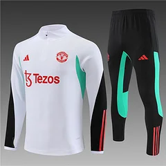 2023-24 Manchester United White Half-zip Training Jersey