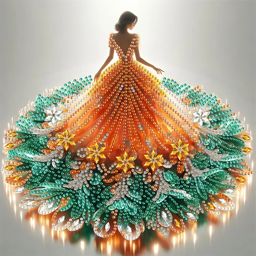 Diamond Painting - Partial Special Shaped Drill - Gorgeous Skirt Girl(Canvas|30*30cm)