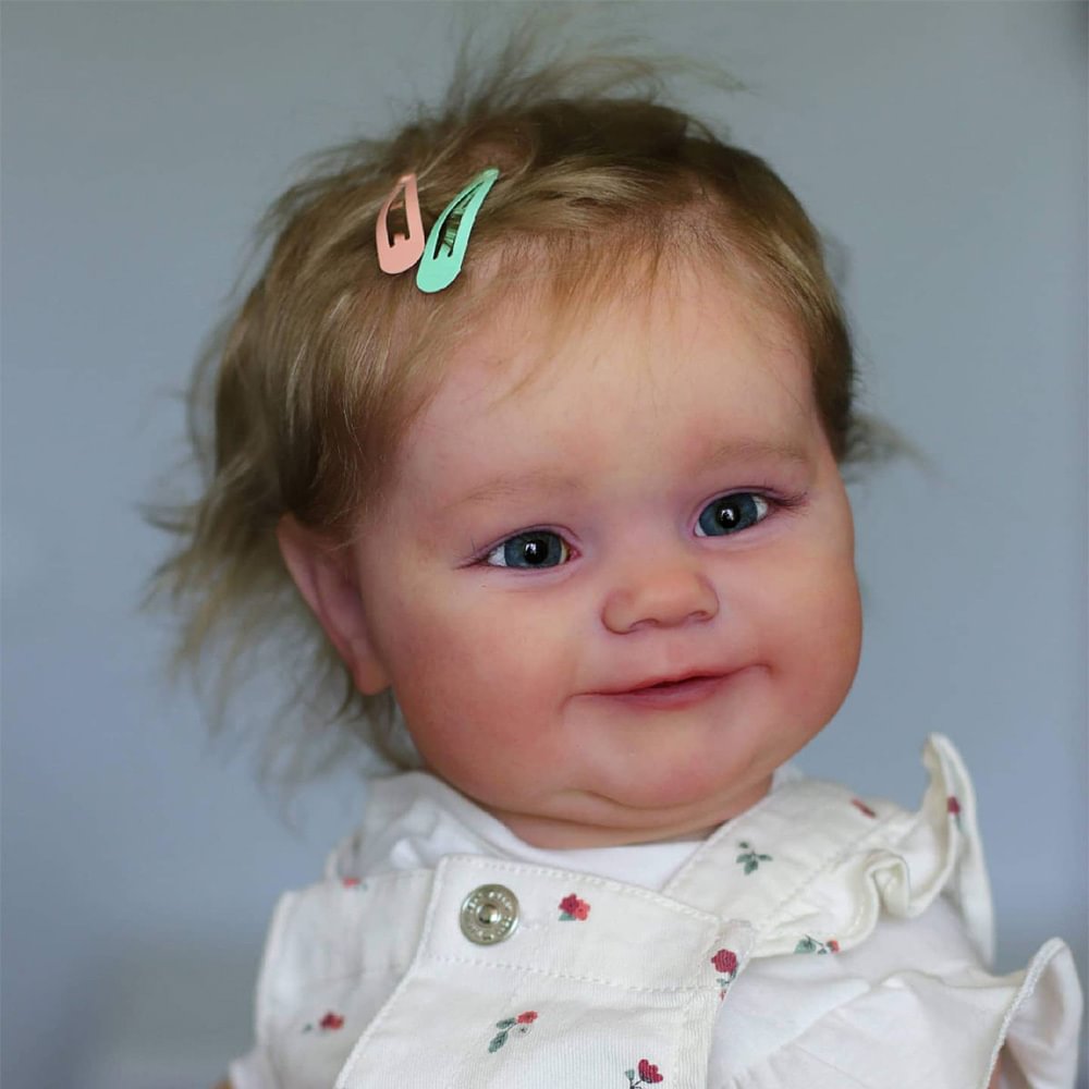 20 Inch Real Lifelike Soft Weighted Reborn Cloth Body Toddlers Girl With Blonde Hair Named Eveya