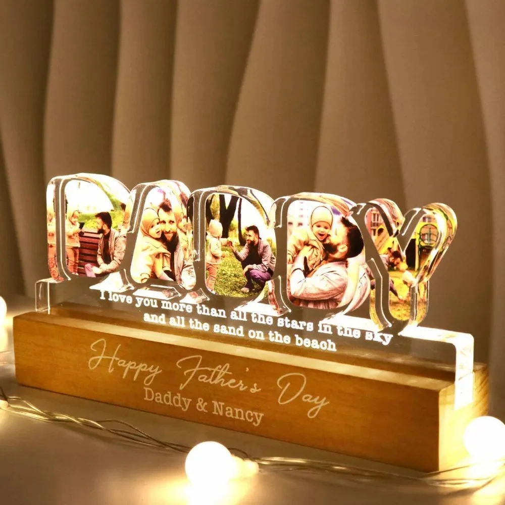 DADDY Photos Insert We Love You Personalized LED Night Light